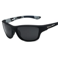 Polarisierte Sportsonnenbrille für Herren mit mattem Gestell und Camouflage-Bügeln - Schwarzer Rahmen Graue Gläser