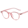 Lunettes rondes TR90 anti-lumière bleue avec monture rose transparente pour femmes et hommes - C3 Rose Transparent