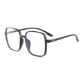 Occhiali quadrati classici in TR90 nero con lenti anti-luce blu con vista a 45 gradi - Nero Opaco
