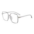 Modern transparent square TR90 frame blue light blocking glasses with a clear finish - Transparent Gray