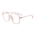 Montatura per occhiali quadrata TR90 rosa traslucida alla moda con lenti anti-luce blu - Rosa trasparente