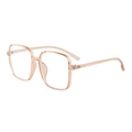 Montatura per occhiali quadrata TR90 champagne con filtro anti-luce blu e finitura trasparente - Marrone Chiaro