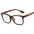 Retro tortoise shell square glasses frame with blue light blocking lenses for women - Leopard Print