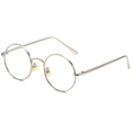 Punk style retro round frame sunglasses with polished silver metal finish and clear nose pads - Silver Frame Clear Lens