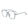 Modern TR90 square blue light blocking glasses frame in transparent light blue finish - Haze Blue