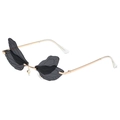 Unique dragonfly wing sunglasses with gradient lenses and slender golden metal frames - Gold Frame Grey Lens