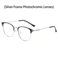 Occhiali semicerchiati con lenti fotocromatiche e montatura in metallo argento - Montatura Argento Nero Fotocromatica
