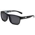 Polarized sports sunglasses with matte black frames and gray lenses for outdoor driving - Matte Black Frame Grey Lens