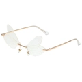 Lunettes de soleil sans monture ailes de libellule avec cadre doré et verres dégradés - Monture Dorée Verres Blancs