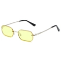 Rahmenlose quadratische Sonnenbrille mit gelben Verlaufsgläsern und gedrehten Bügeln - Silberrahmen Gelbe Gläser