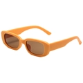 Lunettes de soleil carrées orange rétro avec verres marron foncé de style Y2K - Monture Orange Mat Verre Thé