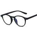 Lunettes rondes TR90 noir mat avec verres anti-lumière bleue pour un style rétro chic - C2 Noir Mat