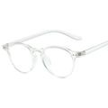 Transparent TR90 retro round frame glasses with blue light blocking lenses for unisex - C6 Transparent White