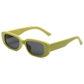 Lunettes de soleil rectangulaires rétro avec monture vert clair et verres gris - Monture Verte Mate Verres Gris