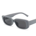 Lunettes de soleil rétro rectangulaires avec monture gris mat et verres foncés pour homme - Monture Gris Mat Verre Gris