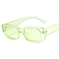 Lunettes de soleil rétro carrées en vert gelée translucide avec verres teintés assortis - Monture Verte Transparente Verres Verts