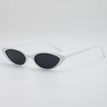 Gafas de sol retro de ojo de gato con montura blanca y lentes gris oscuro para verano - Montura Blanca Lente Gris