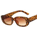 Petites lunettes de soleil carrées rétro à motif léopard et verres dégradés - Léopard / Marron