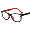 Kids dual-color matte black and red lightweight TR90 full rim glasses frame - Red and Black
