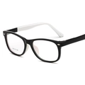 Classic candy color square frames for kids, stylish black and white eyewear for daily use - Black and White