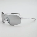 Lunettes de soleil de sport blanches avec verres miroirs argentés pour cyclisme et course - Monture Blanche Verres Miroir Argent