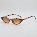 Gafas de sol ojo de gato con estampado de leopardo y lentes degradados café - Montura Carey Lentes Marrones