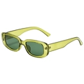 Petites lunettes de soleil rectangulaires rétro avec monture vert olive et verres foncés - Vert olive
