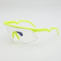 Gafas de ciclismo polarizadas verde neón con lente grande y patillas onduladas - Marco Amarillo Lente Gris Fotocromática