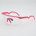 Gafas de ciclismo de montura rosa con lente transparente grande para viento y UV - Marco Rosa Lente Gris Fotocromática