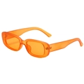 Lunettes de soleil rectangulaires rétro avec monture orange mat et verres assortis - Monture Orange Mat Verre Orange