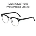Occhiali semicerchiati retrò, lenti fotocromatiche con montatura argento opaco - Nero Opaco Montatura Argento Fotocromatico