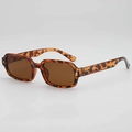 Retro rectangular tortoise shell sunglasses with metal star details and brown lenses - Tortoise Shell Frame