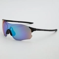 Lunettes de cyclisme sport avec verres polarisés bleu-violet et monture noir mat - Monture Noire Miroir Vert