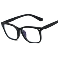 Classic matte black full-rim glasses frame with anti-blue light protective lenses - Matte Black