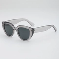 Occhiali da sole cat-eye oversize alla moda con montatura grigia e lenti UV400 - Montatura grigia traslucida Lente grigia
