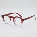 Vintage round gradient red and transparent eyeglasses frame for a stylish look - Red Blue Gradient