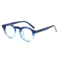 Lunettes rondes rétro avec dégradé bleu marine et transparent pour un style tendance - Dégradé Bleu & Noir
