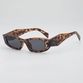 Lunettes de soleil rétro à motif léopard avec monture épaisse et verres gris foncés - Monture Écaille Jelly Verres Gris