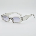 Lunettes de soleil ovales rétro gris translucide avec verres dégradés violets - Monture Vert Gris Clair Verres Gris Clair