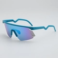 Blue frame cycling sunglasses with purple gradient reflective polarized oversized lens - Blue Frame Blue Lens
