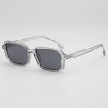 Modern square transparent grey sunglasses with dark grey lenses for men and women - Grey Frame Grey Lens
