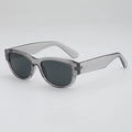 Vintage small frame translucent gray sunglasses with rivets and UV protection lenses - Gray Frame Gray Lens (C6)