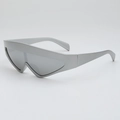 Lunettes de soleil de sport futuristes argentées avec verres gris au style Y2K - Monture Argentée Verres Miroir Argent