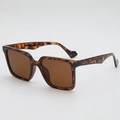 Retro oversized tortoiseshell sunglasses with brown square lenses for outdoor fashion - Tortoise Shell Frame