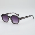 Grey marble hexagonal sunglasses with purple gradient lenses and UV400 protection - Gray Stripes