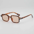 Retro tortoise shell square sunglasses with ocean tinted lenses in a 45-degree angle view - Tortoise Shell Frame