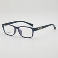 Montatura occhiali vintage quadrata blu in TR90 con aste nere opache e dettaglio dorato - Montatura Blu Astine Blu