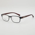 Occhiali quadrati TR90 vintage neri e bordeaux con eleganti aste in metallo dorato - Montatura Nera Astine Marroni
