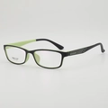 Ultralight TR90 square vintage eyewear frames in matte black and green finish - Black Outer Green Inner Frame Plain Lens