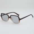 Chic oversized square sunglasses with gradient brown frame and light tinted lenses - Tea Gradient Transparent Frame